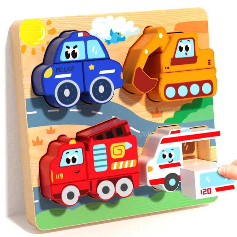 Montessori Wooden Puzzle – Alphabet, Numbers & Shapes for Early Learning