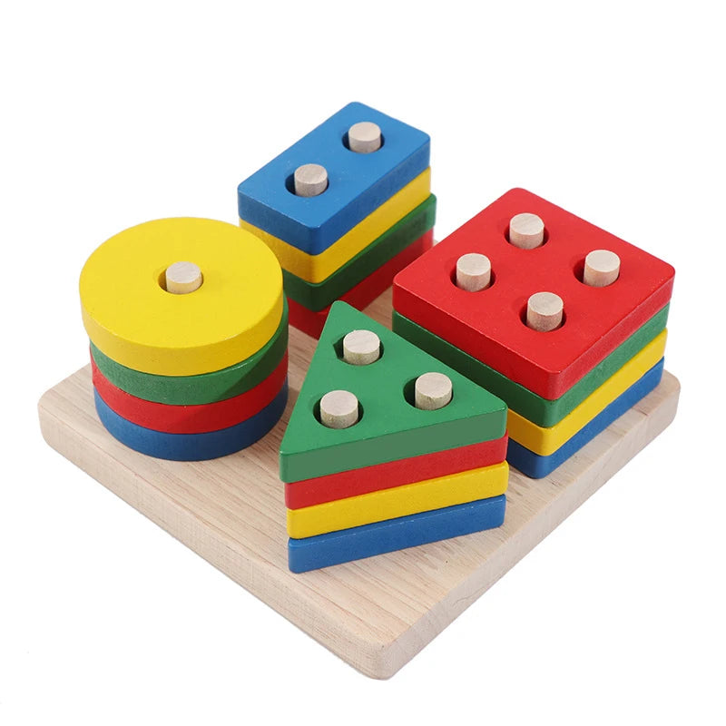 Montessori Wooden Puzzle – Alphabet, Numbers & Shapes for Early Learning