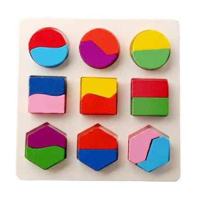 Montessori Wooden Puzzle – Alphabet, Numbers & Shapes for Early Learning