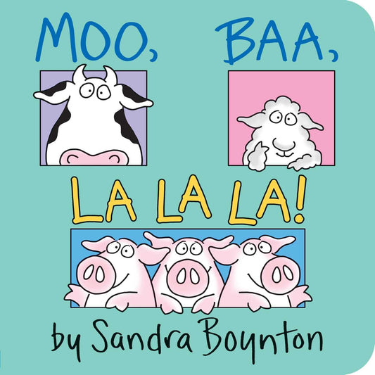 MOO, BAA, LA LA LA! (Sandra Boynton)
 میومیو، ماع ماع - از مجموعه آموزش مفاهیم پایه مثل آب نبات / ساندرا بوینتون