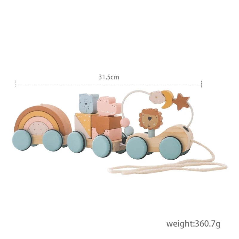 Montessori Wooden Train – Rolling Number Toy for Early Learning