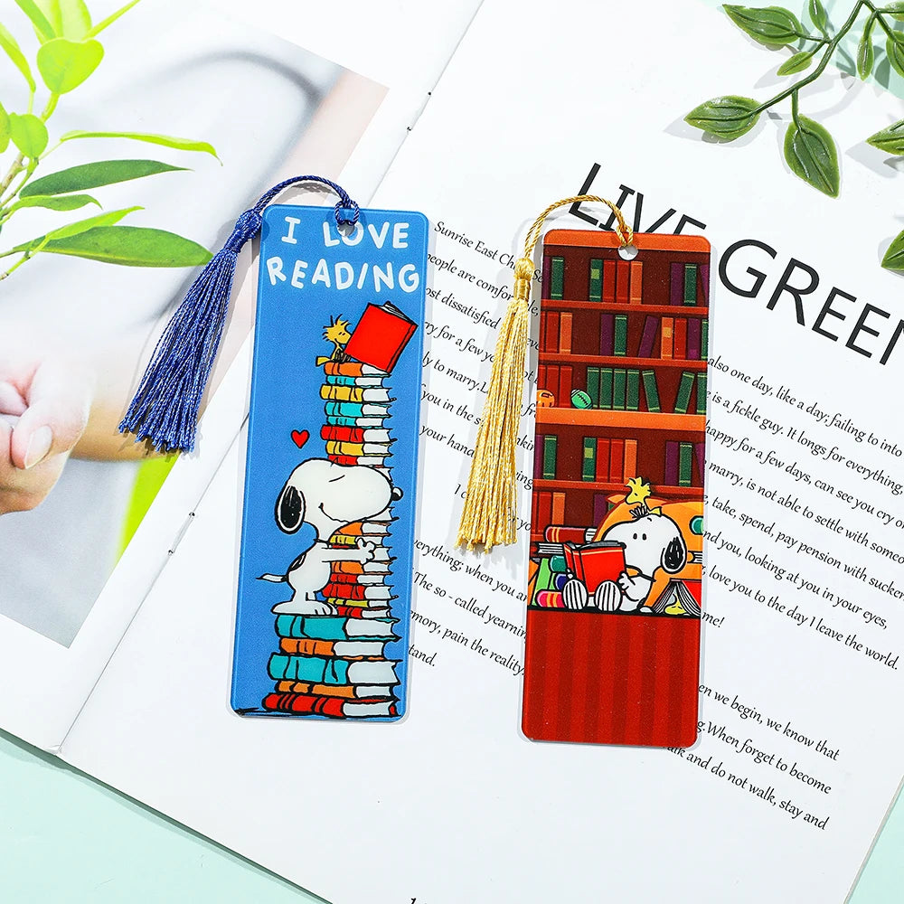 Snoopy Acrylic Bookmark with Tassel – A Whimsical Gift for Young Readers