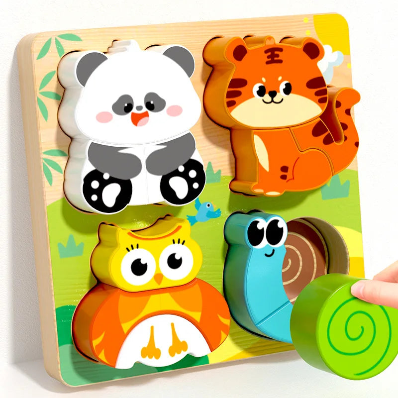 Montessori Wooden Puzzle – Alphabet, Numbers & Shapes for Early Learning