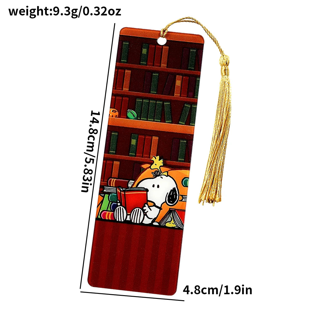 Snoopy Acrylic Bookmark with Tassel – A Whimsical Gift for Young Readers