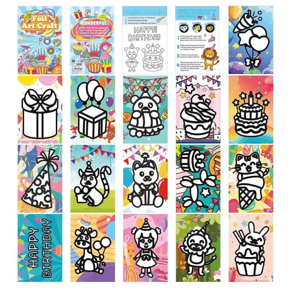 Foil Art & Transfer Painting Kit – Mini Coloring Book for Creative Play