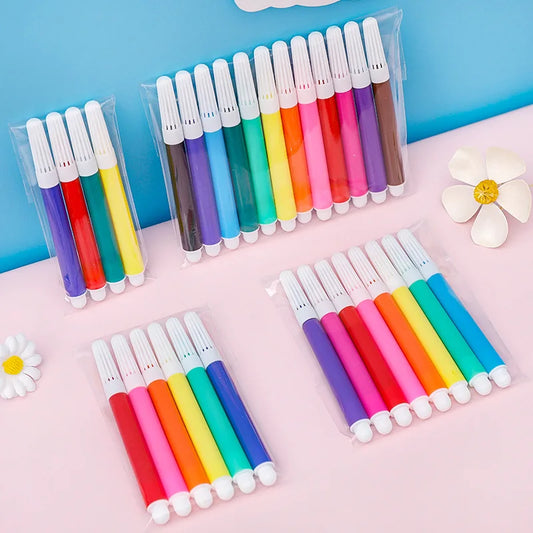 Washable Watercolor Marker Set – 4 to 12 Colors for Little Artists