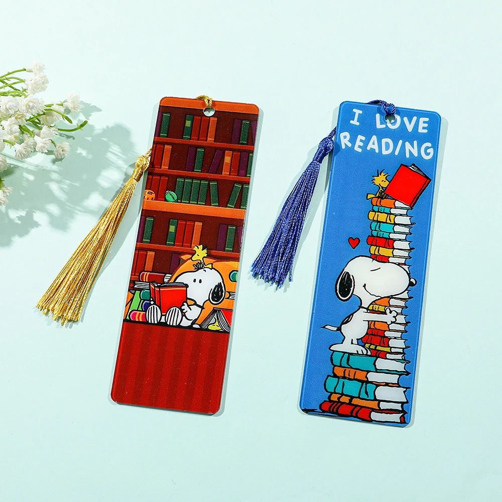 Snoopy Acrylic Bookmark with Tassel – A Whimsical Gift for Young Readers