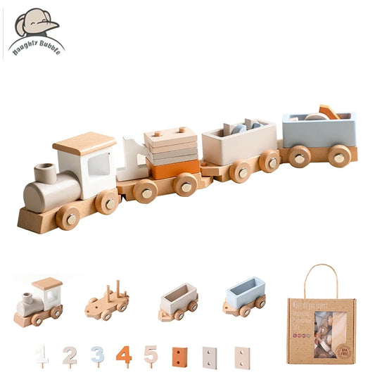 Montessori Wooden Train – Rolling Number Toy for Early Learning
