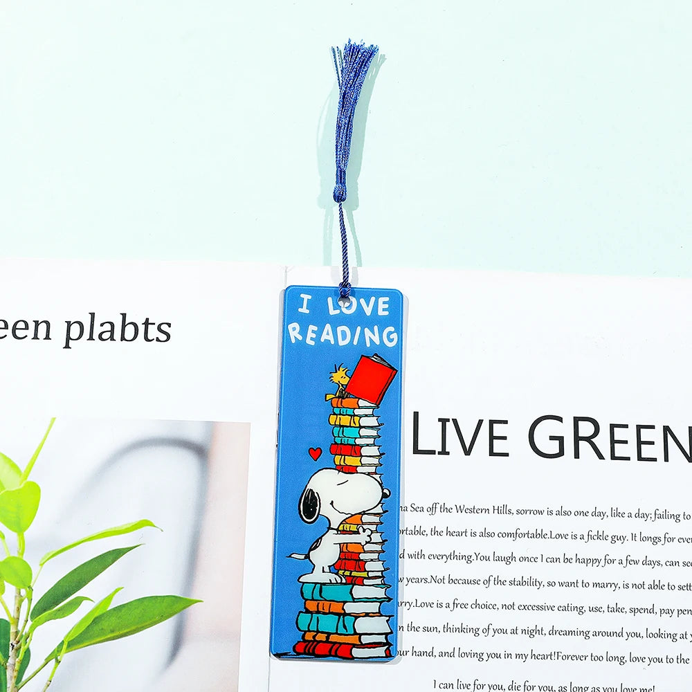 Snoopy Acrylic Bookmark with Tassel – A Whimsical Gift for Young Readers