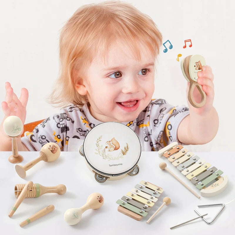 Montessori Wooden Xylophone & Beads – Musical Toy for Toddlers