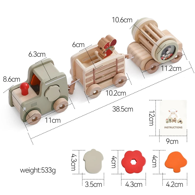 Montessori Wooden Train – Rolling Number Toy for Early Learning