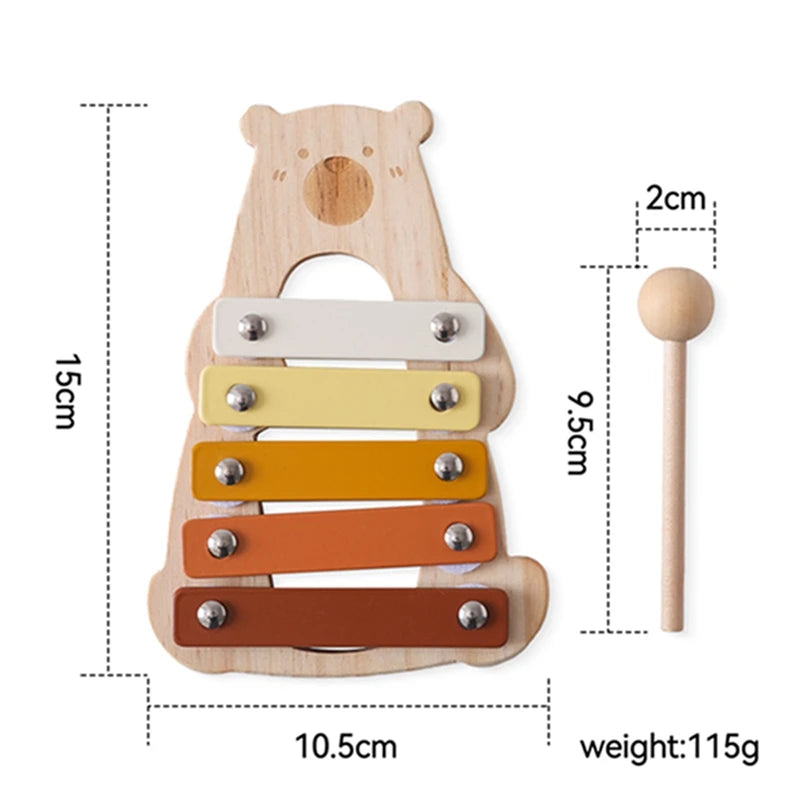 Montessori Wooden Xylophone & Beads – Musical Toy for Toddlers