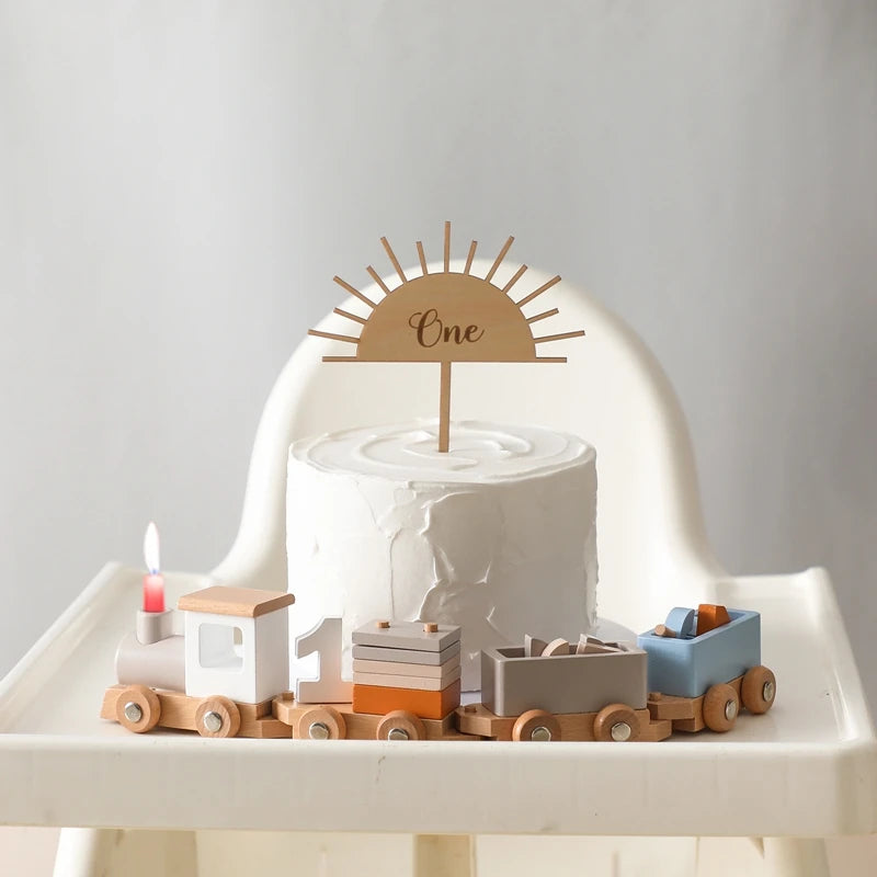 Montessori Wooden Train – Rolling Number Toy for Early Learning