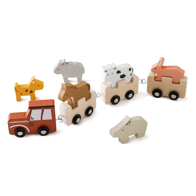 Montessori Wooden Train – Rolling Number Toy for Early Learning